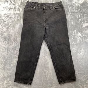 Vintage H.I.S. Straight‎ Leg Jeans Men's 40x32 Black Denim Casual Paint Splatter